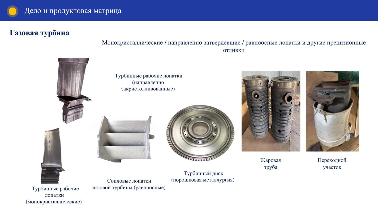 Прецизионные отливки газовой турбины